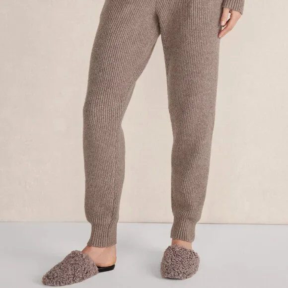 Haven Well Within Women's Size Small Brown Organic Cotton Blend Ribbed Joggers - Picture 7 of 7